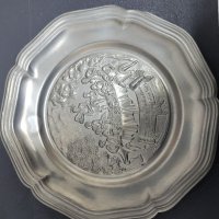 Немски чинии за стена цинк/калай , снимка 4 - Антикварни и старинни предмети - 39412178