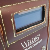 WELDAS Маска заваръчна кожена,соларен панел реален цвят DIN 5-13.Сменяема батерия , снимка 2 - Други машини и части - 29917016