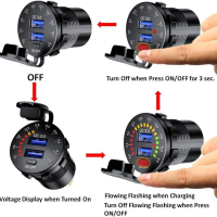 Волтметър с 2 USB автомобил кола, снимка 5 - Аксесоари и консумативи - 37949253