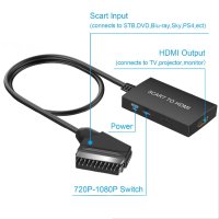 Scart към HDMI Премиум конвертор с HDMI кабел,Full HD 720P/1080P, HDTV Монитор/Проектор/Xbox/PS3, снимка 6 - Приемници и антени - 42790640