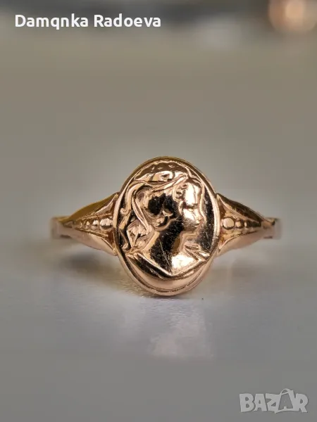 СССР златен пръстен Камея проба 583, снимка 1