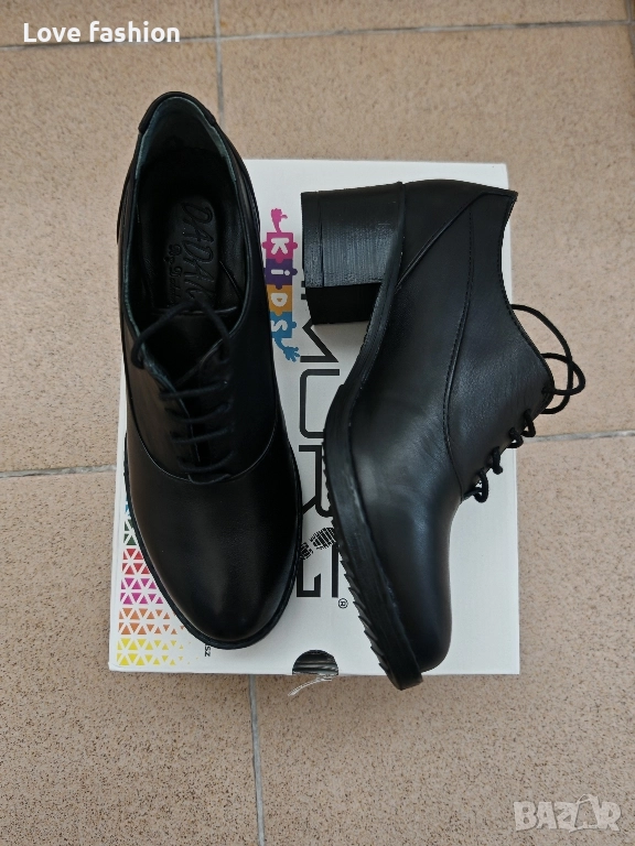 Черни Оксфорд класически обувки от естествена кожа , снимка 1