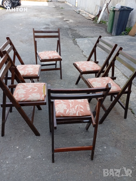 Столове , сгъваеми , дървени, снимка 1