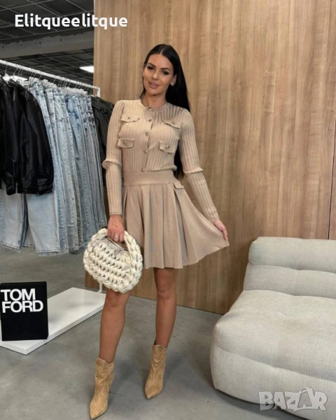 дамски комплект жилетка и пола, снимка 1