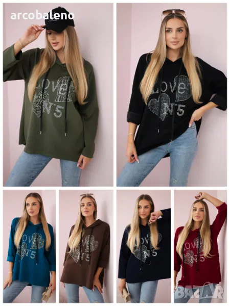 Дамски овърсайз суичър от вискоза Love nautical, 7цвята , снимка 1