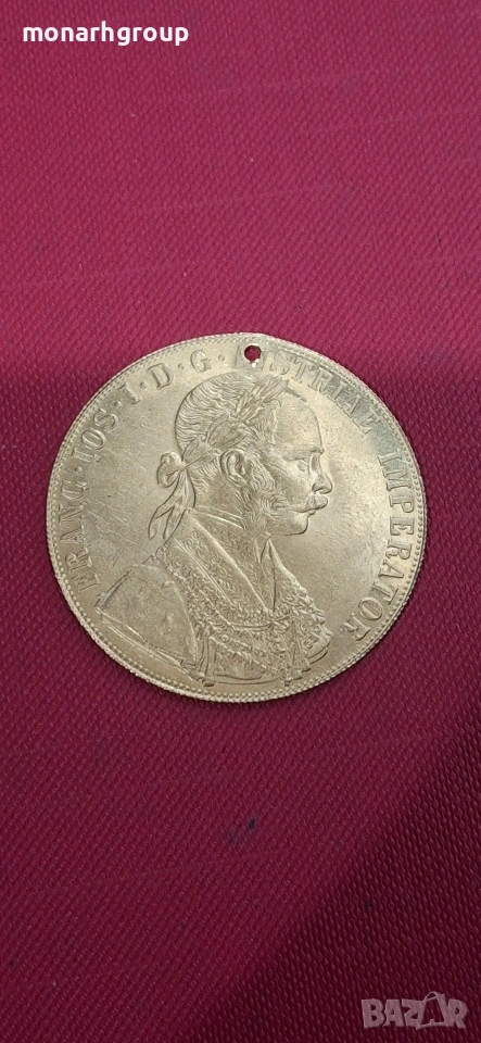 Златна монета 4 австрийски дуката Франц Йосиф , снимка 1