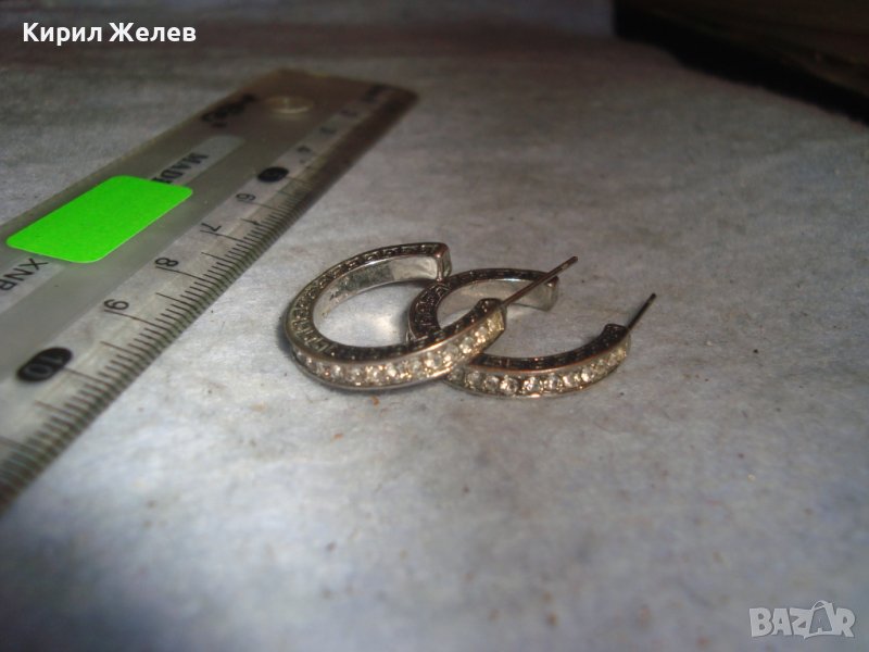 ПОСРЕБРЕНИ СКЪПОЦЕННИ ВЕРСАЧЕ АРТ ОБЕЦИ с ЦИРКОНИ 21704, снимка 1