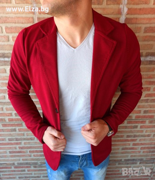 Спортно-елегантно сако памук - бордо, снимка 1