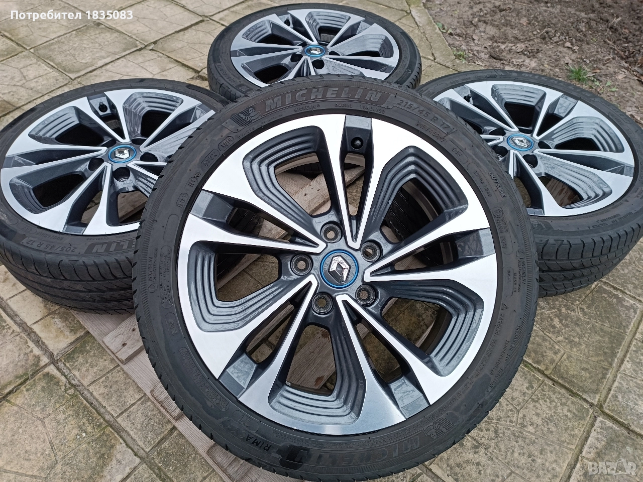 Лети джанти 17ки 5х114.3 Renault + летни гуми Michelin, снимка 1
