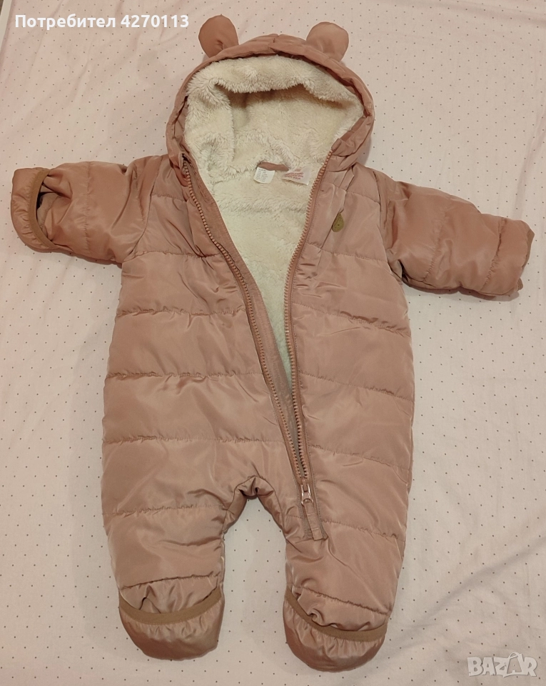 Бебешки зимен гащеризон H&M за момиче размер 56, снимка 1