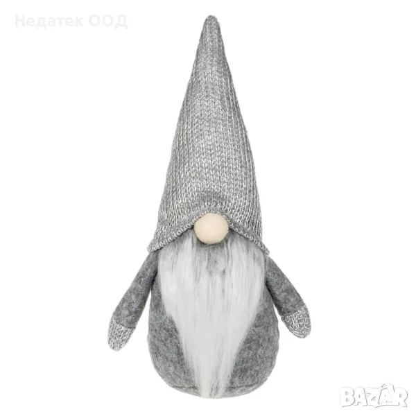 Коледна декоративна украса, Гном, Сив,  28 см, снимка 1