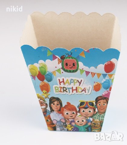 cocomelon КоКомелон Кокомелън Парти кутия за дребни лакомства пуканки и др, снимка 1