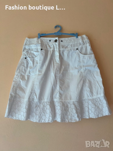 Бяла пола с джобове 40 размер 100% памук 🤍, снимка 1