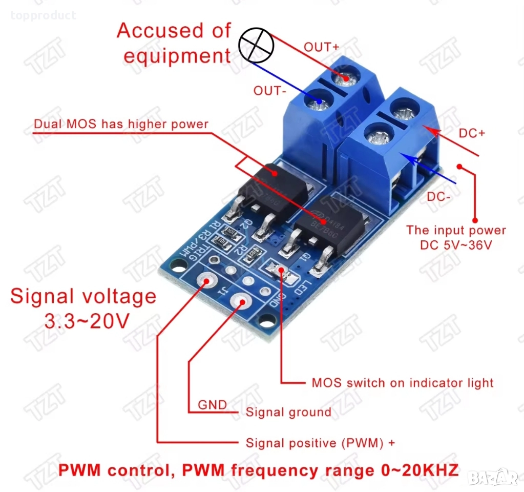 Модул за обръщане на полюсите на DC мотор , снимка 1