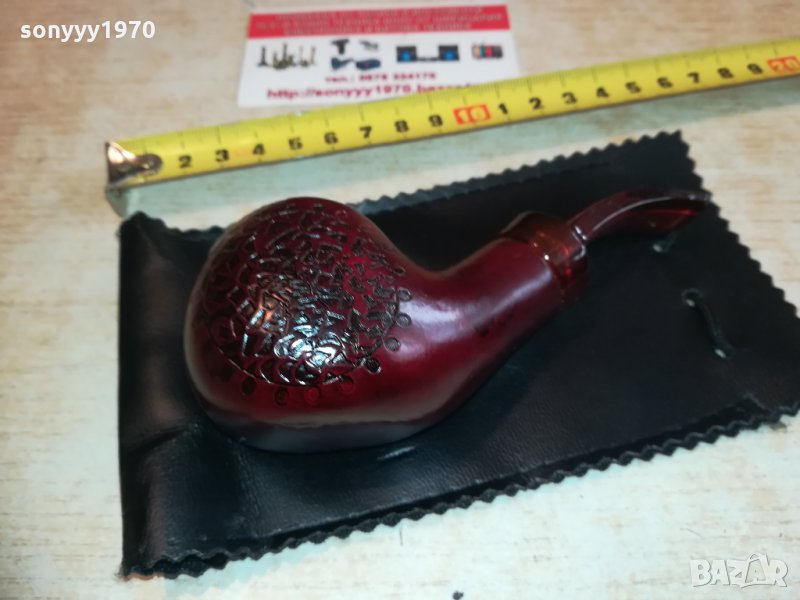 луксозна лула с кожен калъф 1302211808, снимка 1