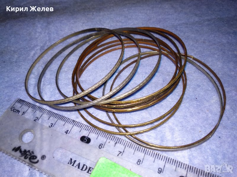 КОМПЛЕКТ ЗЛАТИСТИ и СРЕБРИСТИ ТЪНКИ КЛАСИЧЕСКИ ГРИВНИ НЕРЪЖДАЕМА СТОМАНА ОРНАМЕНТИРАНИ 37487, снимка 1