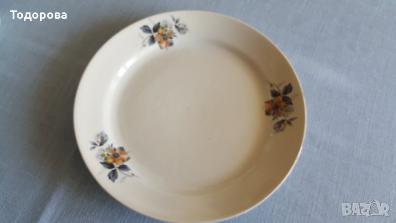 Голямо порцеланово кръгло плато-Дянко Стефанов-Разград, снимка 1