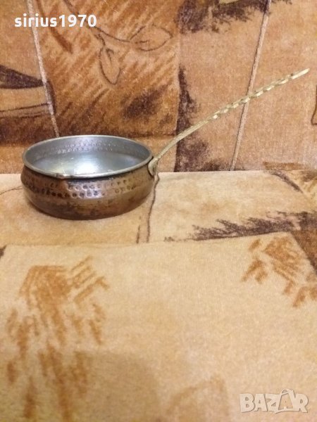 Ръчно ковано рядко срещано джезве плитко, снимка 1
