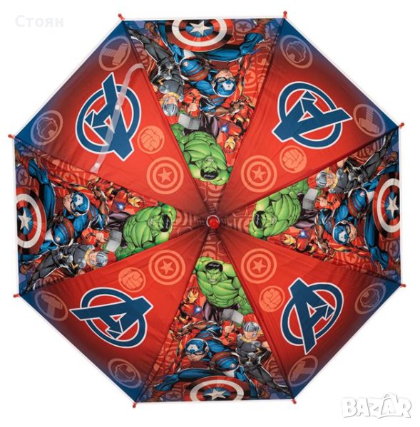 Автоматичен детски чадър за дъжд Red Avengers Cane 68 см, снимка 1