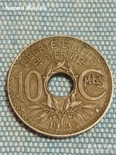 Стара монета 10 сантима 1936г. Франция Трета Република за КОЛЕКЦИЯ 38725, снимка 1