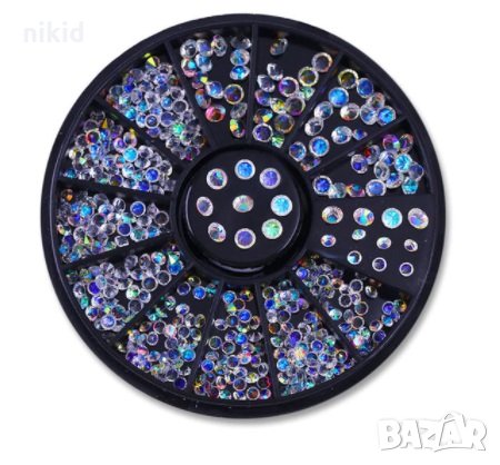 3D прозрачни Хамелеон различни размер диаманти диамантени камъчета украса декорация за нокти маникюр, снимка 1