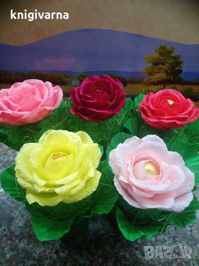 Хартиени рози- ръчна изработка, снимка 1