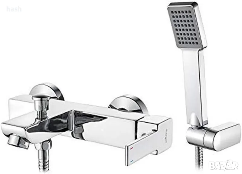 Смесител за вана с душ, маркуч за душ, хром Ibergrif M13001, снимка 1