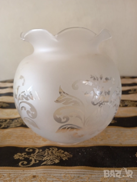 Шест стъкла за полилей,лампа комплект, снимка 1