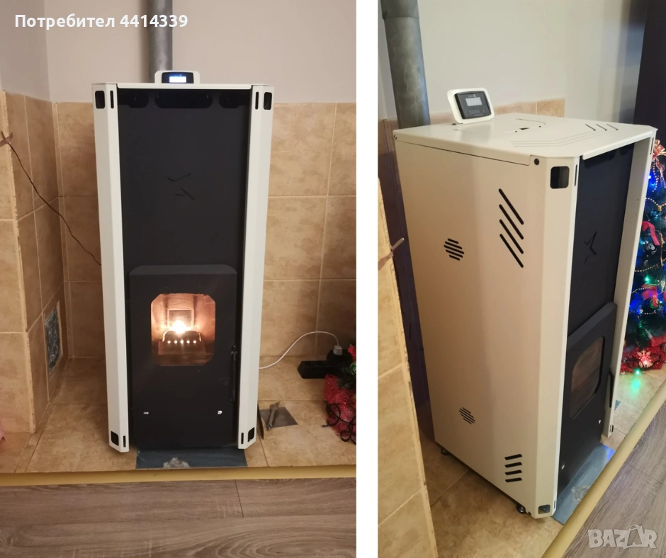Топловъздушна палетна камина 10 Кв използвана, снимка 1