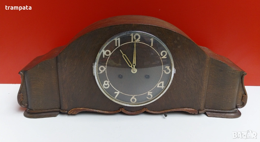 НАЙ ДОБРАТА ОФЕРТА Стар немски, настолен, каминен,механичен часовник  часовник , снимка 1