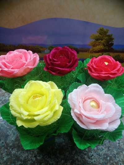 Хартиени рози- ръчна изработка в Изкуствени цветя в гр. Варна - ID31989999  — Bazar.bg