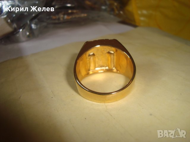 ПОЗЛАТЕН КРЪСТООБРАЗЕН ПРЪСТЕН с ЦИРКОНИ НОВ БЛАГОРОДНА НЕРЪЖДАЕМА СТОМАНА МНОГО КРАСИВ 25021, снимка 9 - Пръстени - 34420859