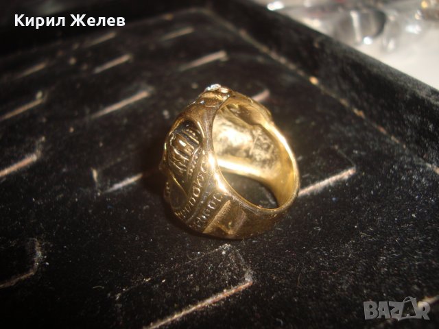 ПОЗЛАТЕН с ИНКРУСТИРАНИ ФАСЕТИРАНИ ЦИРКОНИ СТОМАНЕН НЕО ГОТИКА ПРЪСТЕН НОВ НЕРЪЖДАЕМ 25043, снимка 6 - Пръстени - 34420392