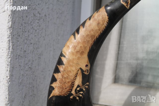 Два рога с резби , снимка 4 - Колекции - 38387450