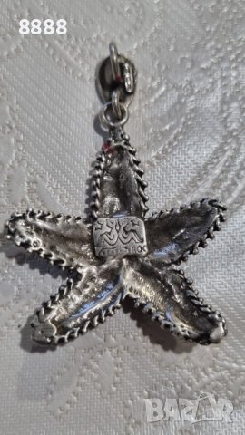 Сребърна висулка морска звезда , снимка 7 - Колиета, медальони, синджири - 44232146