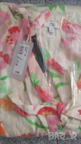 Рокля RIVER ISLAND лен и памук, снимка 4 - Рокли - 54155203