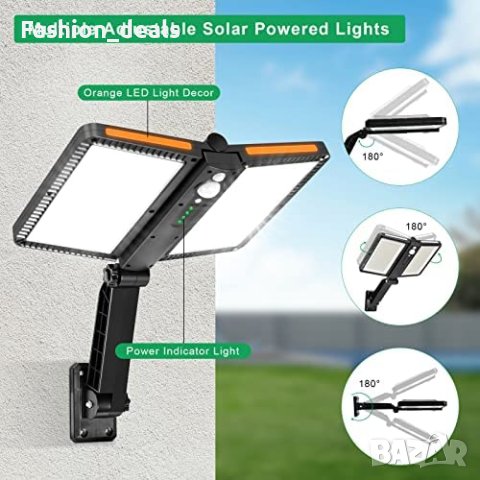 Ново Защитно осветление за вътрешен двор градина Соларни светлини, снимка 3 - Соларни лампи - 40673076