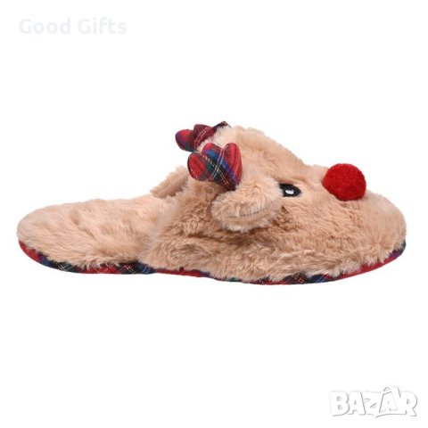 Дамски коледни чехли, 3D Елени, 36-41н, снимка 3 - Чехли - 42778900