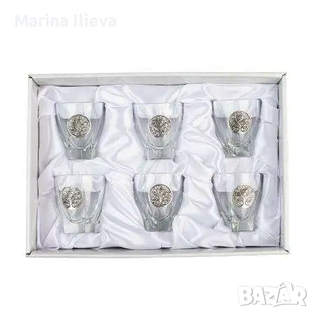 Сет за ракия с 6 чаши „Дървото на живота“ – Freitas & Dores, снимка 2 - Чаши - 53972213