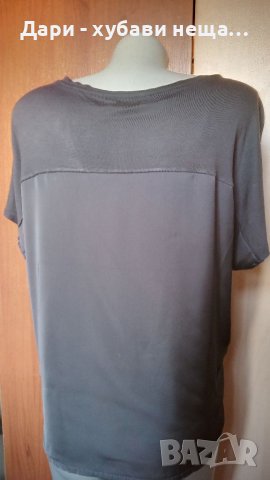 Красива блуза, цвят графит, със сатенен гръб  и пайети🍀♥️M/L,L♥️🍀арт.4411 , снимка 4 - Корсети, бюстиета, топове - 37588705