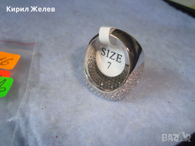 КРАСИВ НОВ ПРЪСТЕН с МИНИАТЮРНИ ЦИРКОНИ и БЯЛА ПОЗЛАТА 17516, снимка 8 - Пръстени - 36422546