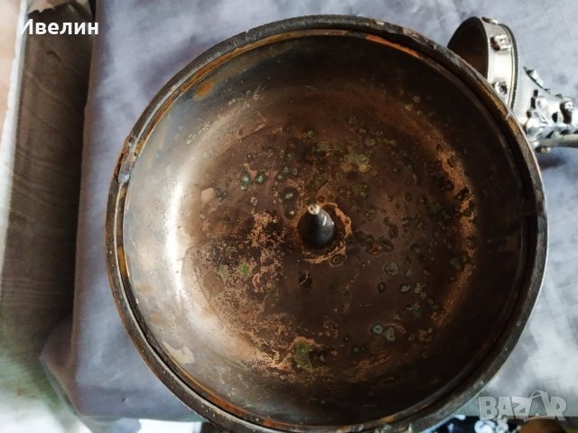 два посребрени месингови свещници, снимка 3 - Антикварни и старинни предмети - 30073414