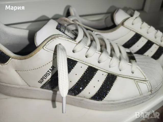 Оригинални маратонки adidas Superstar x Swarovski (модел FX7480), 40 номер, снимка 12 - Маратонки - 55801099