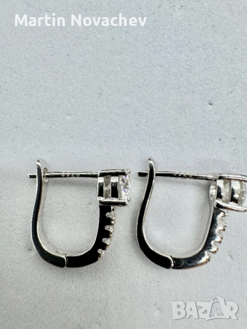 Сребърни обеци с мойсанит (Диамант) 0.5 карата, снимка 6 - Обеци - 52933555