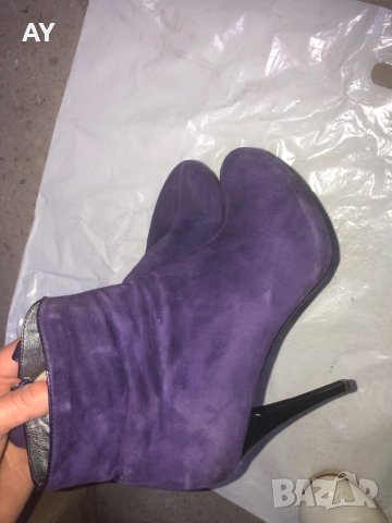 Дамски боти естествен велур, снимка 4 - Дамски боти - 34879096