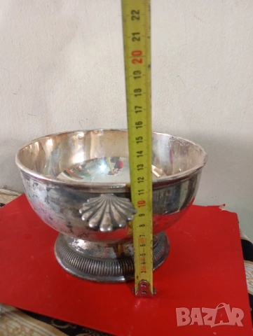 Посребрена купа,фруктиера в стил арт деко, снимка 2 - Други ценни предмети - 53900916