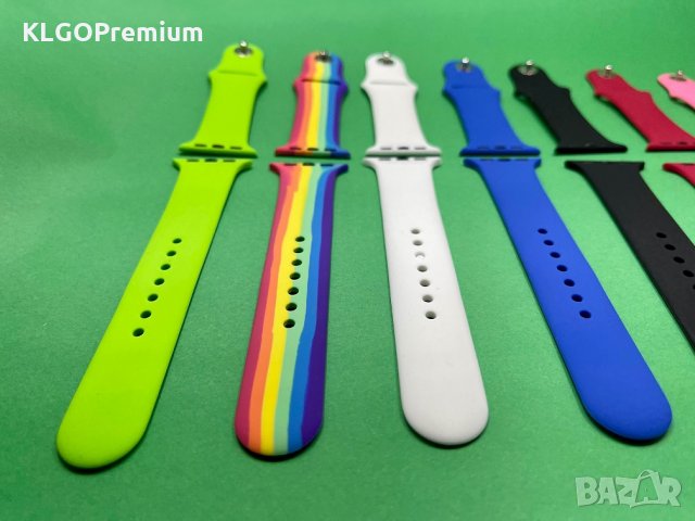 Силиконова каишка Apple Watch 1 2 3 4 5 6 SE 38mm 40mm 42мм 44мм iWatch, снимка 6 - Аксесоари за Apple - 31391467