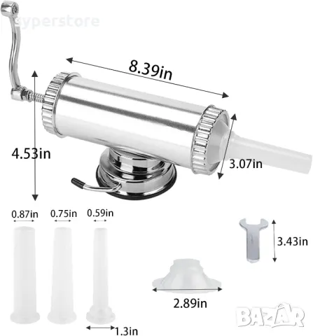 Машина за пълнене на колбаси Digital One SP01059, vanessa, 3 lbs, хоризонтална, неръждаема стомана, снимка 4 - Други - 49583876