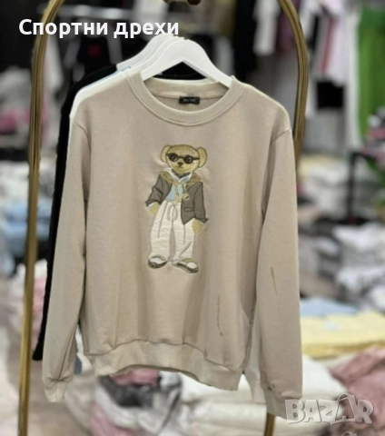 Много сладки дамски блузи с бродерия Мече в 3 цвята, снимка 5 - Блузи с дълъг ръкав и пуловери - 52322030