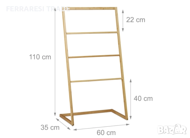 бамбукова стълба за кърпи/хавлии, снимка 2 - Декорация за дома - 52637991